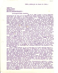 [Carta] 1944 ene. 14, Punta Arenas, Chile [a] Lucila Godoy, Petrópolis, Río de Janeiro, Brasil