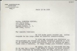 [Carta] 1956 jun. 19, [México D. F.] [a] Gabriela Mistral, New York, U.S.A.
