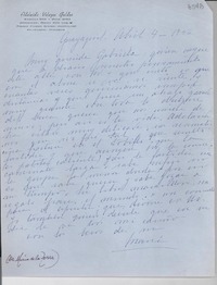 [Carta] 1956 abr. 4, Guayaquil [a] Gabriela Mistral