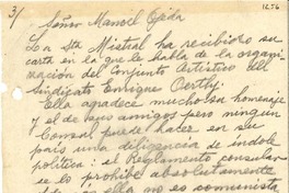 [Carta] 1943 [a] Manoel Ojeda
