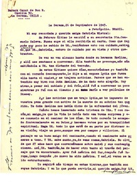 [Carta] 1943 sep. 26, La Serena, Chile [a] Gabriela Mistral, Petrópolis, Brasil