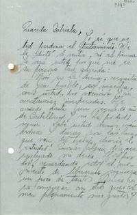 [Carta] 1943, Santiago [a] Gabriela Mistral