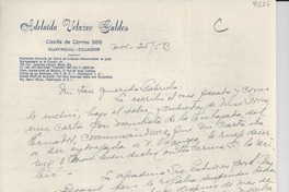[Carta] 1953 nov. 25, Guayaquil, Ecuador [a] Gabriela [Mistral]