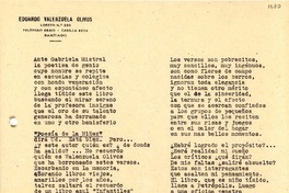 [Carta] 1944 abr. 4, Santiago, Chile [a] Gabriela Mistral