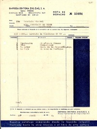 [Orden de despacho] 1944 abr. 26, Santiago, Chile [a] Gabriela Mistral, Consulado de Chile, Petrópolis, Brasil