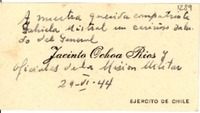 [Tarjeta] 1944 jun. 29 [a] Gabriela Mistral