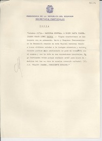 [Carta] 1954 oct. 17, [Ecuador] [a] Gabriela Mistral, a bordo del Santa Isabel