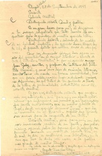 [Carta] 1944 sept. 28, Angol, Chile [a] Gabriela Mistral