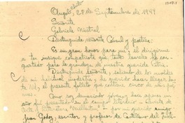 [Carta] 1944 sept. 28, Angol, Chile [a] Gabriela Mistral