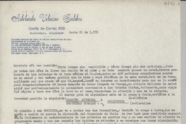 [Carta] 1955 jun. 21, Guayaquil, [Ecuador] [a] Gabriela [Mistral]
