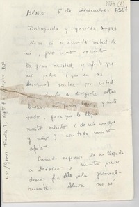 [Carta] [1947?] dic. 5, México [a] Gabriela Mistral
