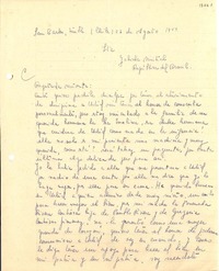 [Carta] 1944 ago. 27, San Carlos, [Chile] [a] Gabriela Mistral, Petrópolis