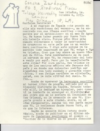 [Carta] 1953 oct. 6, New Orleans, [Estados Unidos] [a] Gabriela Mistral