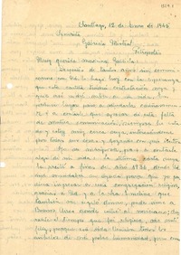 [Carta] 1945 ene. 12, Santiago [a] Gabriela Mistral, Petrópolis
