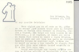 [Carta] 1955 oct. 27, New Orleans, [Estados Unidos] [a] Gabriela Mistral