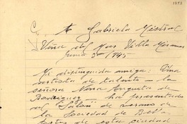[Carta] 1945 jun. 3, Viña del Mar, [Chile] [a] Gabriela Mistral