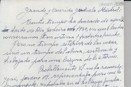[Carta] 1947 ago. 22, Montevideo [a] Gabriela Mistral