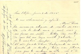 [Carta] 1945 jun. 8, San Felipe, [Chile] [a] [Gabriela Mistral]