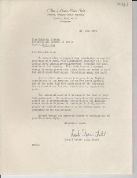 [Carta] 1952 July 28, [Manila, Filipinas] [a] Gabriela Mistral, Nápoles, Italia
