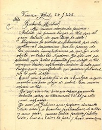 [Carta] 1945 abr. 24, Vicuña, [Chile] [a] Gabriela Mistral
