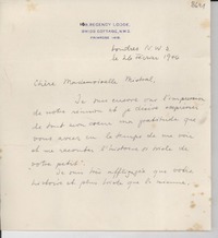 [Carta] 1946 feb. 26, Londres, [Inglaterra] [a] Gabriela Mistral