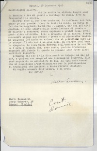 [Carta] 1945 dic. 28, Rimini, [Italia] [a] Gabriela Mistral