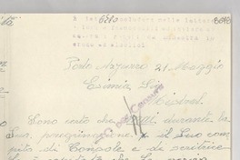 [Carta] 1946 magg. 21, Porto Azzuro, Elba, [Italia] [a] Gabriela Mistral