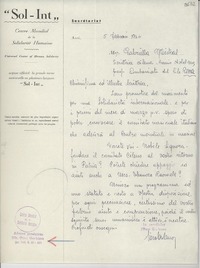 [Carta] 1946 febbr. 5, Asti, [Italia] [a] Gabriela Mistral, Roma