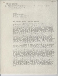 [Carta] 1946 sept. 21, Caracas, Venezuela [a] Gabriela Mistral, Monrovia, California, [EE.UU.]