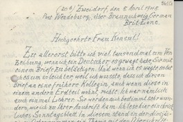 [Carta] 1948 abr. 8, Wendeburg, Brit. Zone, [Germany] [a] [Gabriela Mistral]