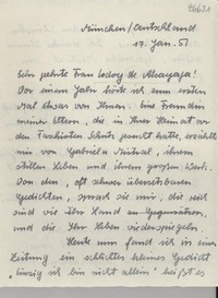 [Carta] [19]51 Jan. 17, München, Deutschland [a] Lucila Godoy de [sic] Alcayaga