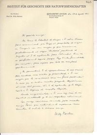 [Carta] 1951 ago. 28, [Frankfurt, Alemania] [a] [Gabriela Mistral]