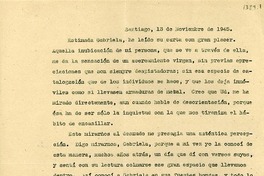[Carta] 1945 nov. 13, Santiago [a] Gabriela Mistral