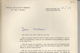 [Carta] 1954 feb. 10, Berlin-Grunewald, [Alemania] [a] [Gabriela Mistral]