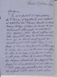 [Carta] 1946 févr. 2, Roma [a] Gabriela Mistral