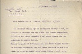 [Carta] 1946 febbr. 2, Novara, [Italia] [a] Gabriela Mistral
