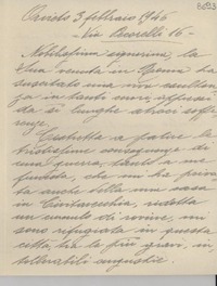 [Carta] 1946 febbr. 3, Orvieto, [Italia] [a] Gabriela Mistral