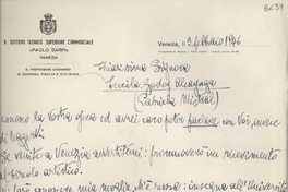 [Carta] 1946 febbr. 3, Venezia, [Italia] [a] Lucila Godoy A.