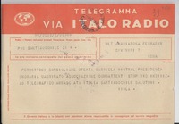 [Telegrama] 1946 feb. 5, Santiago, Chile [a] María Rosa Ferrari, Roma
