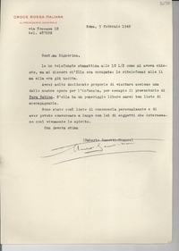 [Carta] 1946 febbr. 5, Roma [a] Gabriela Mistral