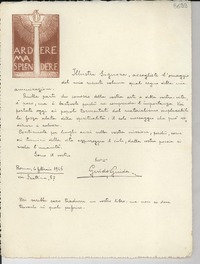 [Carta] 1946 febbr. 6, Roma [a] Gabriela Mistral