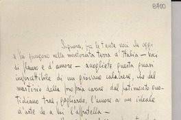 [Carta] 1946 febbr. 6, Bagnara Calabra, [Italia] [a] Gabriela Mistral