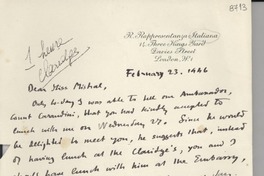 [Carta] 1946 feb. 23, Londres [a] Gabriela Mistral