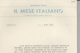 [Carta] 1946 ag. 4, Roma [a] Gabriela Mistral
