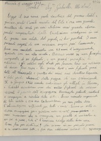 [Carta] 1946 magg. 18, Marsala, Sicilia, [Italia] [a] Gabriella [i.e. Gabriela] Mistral
