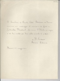 [Carta] 1946 magg. 22, Firenze, [Italia] [a] Gabriela Mistral