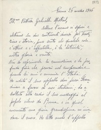 [Carta] 1946 mar. 26, Parma [a] Gabriela Mistral