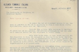 [Carta] 1946 sett. 25, Roma, [Italia] [a] Gabriela Mistral, Cile