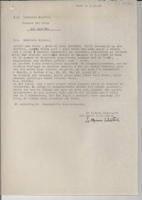 [Carta] 1946 oct. 5, Roma, [Italia] [a] Gabriela Mistral, Console del Cile, Los Angeles, [EE.UU.]