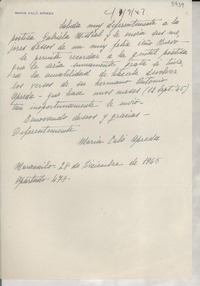 [Carta] 1946 dic. 28, Maracaibo, [Venezuela] [a] Gabriela Mistral